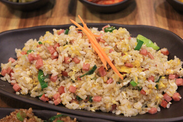 Chinese fried rice on a plate