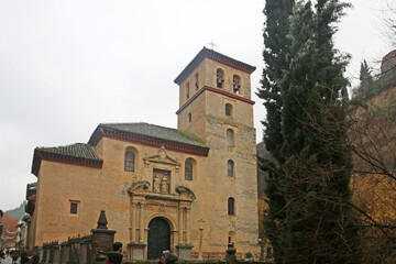 Iglesia de San Gil y Santa Ana from Carrera del Darro, Granada, Spain