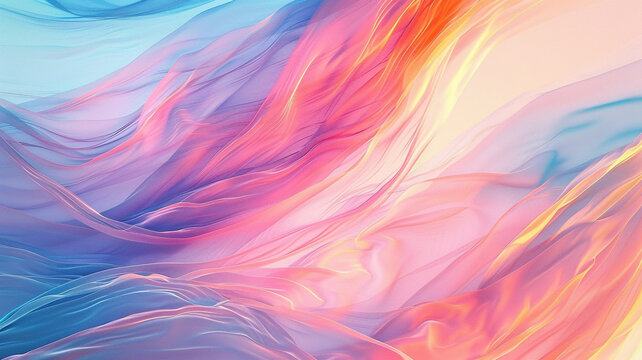 A minimalist abstract design where soft brushstrokes of translucent colors blend and overlay, creating a background that whispers of simplicity and purity