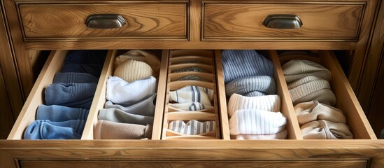 Drawer Dividers: Incorporate drawer dividers to neatly separate socks and smaller items.