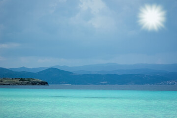 Beautiful sea of Greece at the coast
