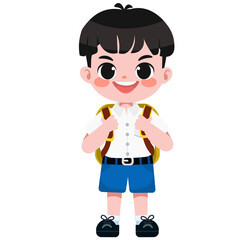 Happy cute Thai student in uniform 