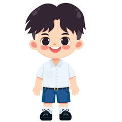 Happy cute Thai student in uniform 