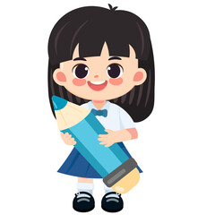 Happy cute Thai student in uniform 