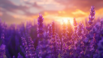 Lavender Fields at Dawn: One Flower Stands Out Among the Rest