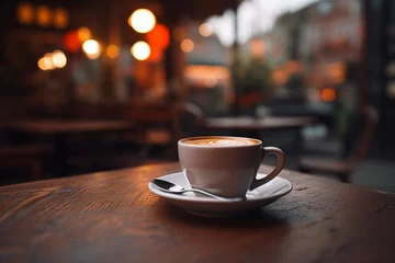 Foto op Plexiglas cup of coffee on table © O-Foto