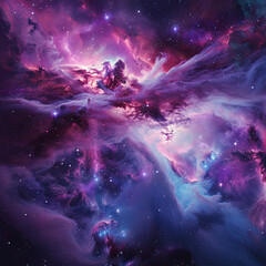 Fototapeta na wymiar Stardust Veil A Celestial Ballet in the Nebulae