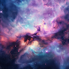 Obraz na płótnie Canvas Stardust Veil A Celestial Ballet in the Nebulae