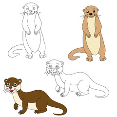 Otter Clipart. Aquatic Animal Clipart for Lovers of Underwater Sea Animals, Marine Life, and Sea Life