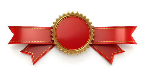 Award Ribbon for First, Second, or Third Place. 3D element to compose a layout with space for a title. Festive ribbon tag. Ai image. - obrazy, fototapety, plakaty