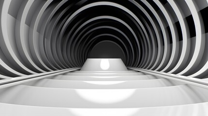 Naklejka premium 3d rendering of white and black abstract geometric background. Scene for advertising, technology, showcase, banner, game, sport, cosmetic, business, metaverse. Sci-Fi Illustration. Product display