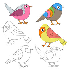 Cute Little Bird Clipart Flat Design. Bird Vector Flat Illustration