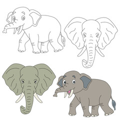 Elephant Clipart. Wild Animals clipart collection for lovers of jungles and wildlife. This set will be a perfect addition to your safari and zoo-themed projects.