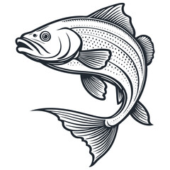 Fish emblem, vector illustration