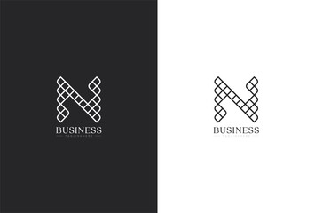 N Typography logo design