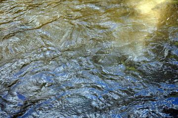 Close up of ripples on a river 