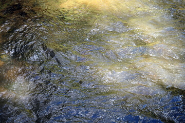 Close up of ripples on a river 