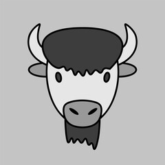 Bison buffalo ox icon. Animal head vector
