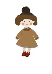 little girl in a red dress