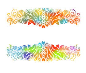 colorful border pattern. hand drawing. Not AI. Vector illustration