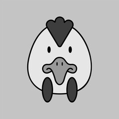 Chicken icon. Animal head vector illustration