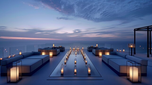 Luxurious serenity  indulge in natural beach relaxation for ultimate aesthetic calm