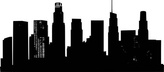 Los Angeles Skyline in Black and White, Soft and Serene