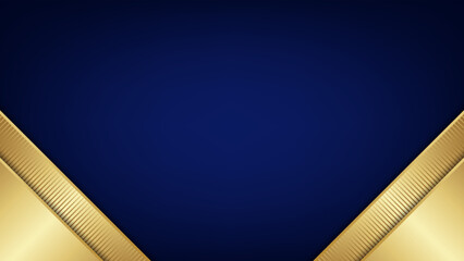 Blue and gold geometric background. Vector illustration.