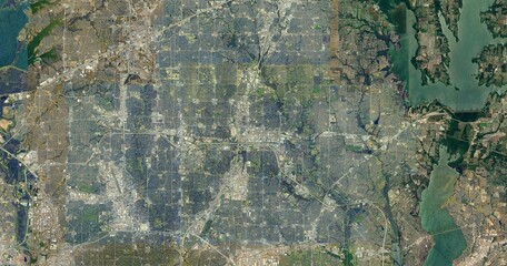 Wider extent city of Plano Texas USA satellite image HD