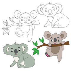 Koala Clipart. Wild Animals clipart collection for lovers of jungles and wildlife. This set will be a perfect addition to your safari and zoo-themed projects.