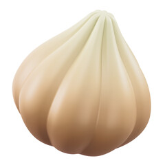 3D rendered garlic icon with transparent background