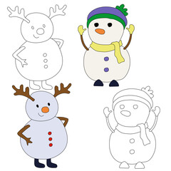 Snowman Clipart for Lovers of Winter Season. This Winter Theme Snowman Suits Christmas Celebration