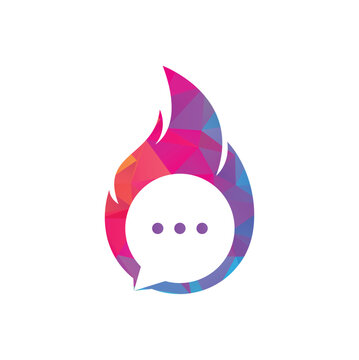 Fire chat logo template Vector. Hot talk logo symbol or icon template.