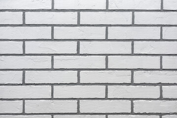 Decorative plaster in the form of white brick on the wall
