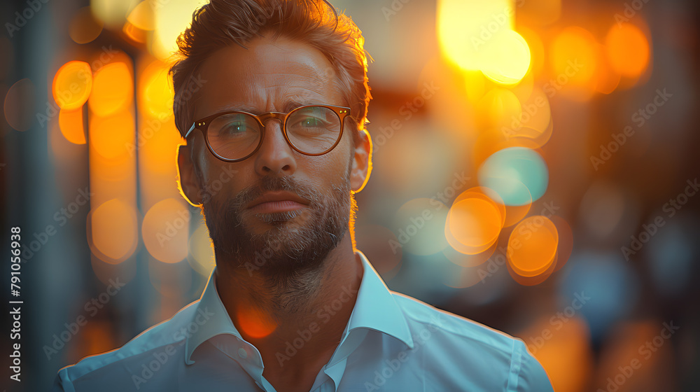 Wall mural blurred business office with young people in casual wear and bokeh background