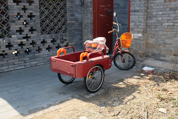 bicycle with trolley on the street of Beijing
