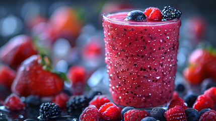 Healthy fresh berry mix fruit