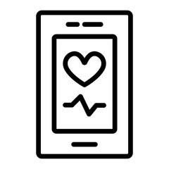Daily Health App Vector Line Icon Design