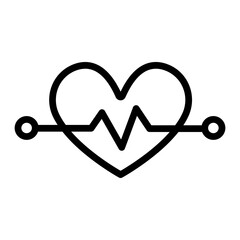 Heart Rate Vector Line Icon Design