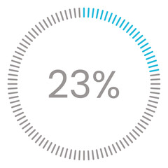 23% Loading. 23% circle diagrams Infographics vector, 23 Percentage ready to use for web design ux-ui