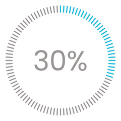 30% Loading. 30% circle diagrams Infographics vector, 30 Percentage ready to use for web design ux-ui