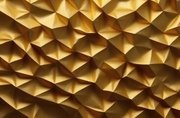Gold crumpled paper. Colored paper background.