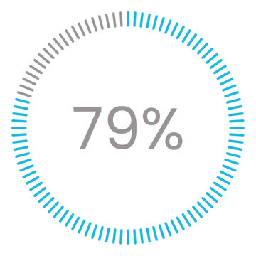 79% Loading. 79% circle diagrams Infographics vector, 79 Percentage ready to use for web design ux-ui