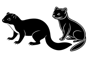 frog North American  marten silhouette vector style