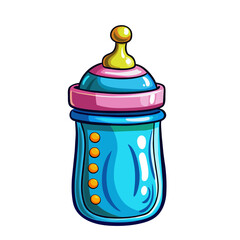 Baby milk bottle. Nutrition in the plastic container for a newborn