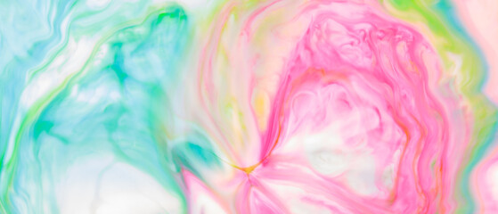 Colorful Fluid Art Marbling Paint Textured Background with Pastel Colors