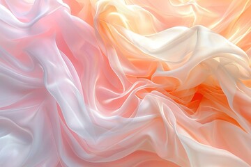 Obraz premium combining pastel peach and rose pink in an abstract futuristic texture isolated on a transparent background,