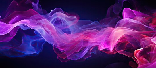 Obraz premium Pink and blue smoke swirling on a dark background