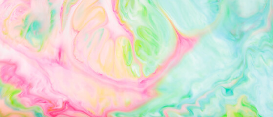 Colorful Fluid Art Marbling Background with Abstract Waves Effect