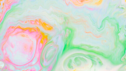 Colorful Fluid Art Marbling Background with Abstract Waves Effect